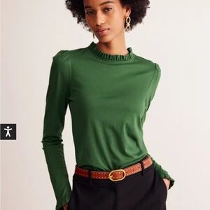 Boden super soft frill detail long sleeved top